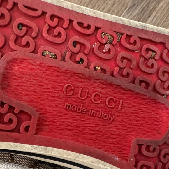 Gucci Beige and Brown Patterned Slip-On Loafers - Picture 5 of 14